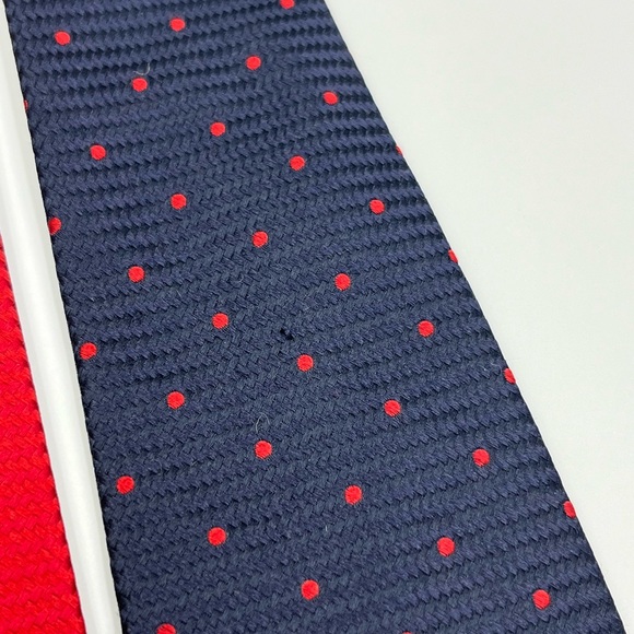 Ermenegildo Zegna Necktie Irregular Men's Twin Tie 100% Silk Made In Italy EUC - Picture 4 of 10